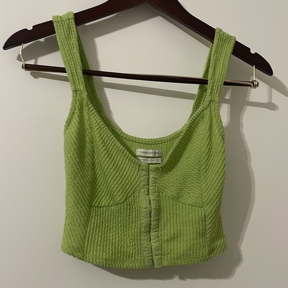 Urban Outfitters Lime Green Estella Textured Knit Crop Top Size S - Picture 2 of 10
